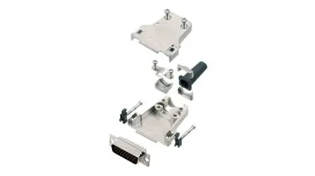 Produktfoto 1 von Encitech Connectors 6355 D-Sub-Gehäuse Gerade, 15-polig, Schwarz, Größe DA, aus Zink