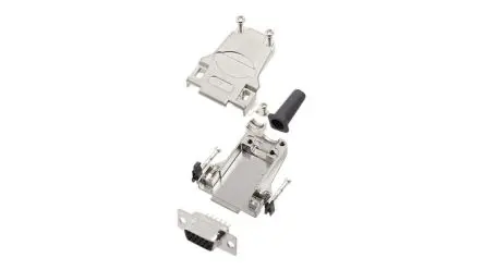 Produktfoto 1 von Encitech Connectors 6355 D-Sub-Steckverbinder Seiteneingang, 9-polig, Kabel Buchse, mit Rändelschraube, Federklammer