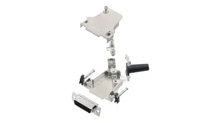 Produktfoto 1 von Encitech Connectors 6355 D-Sub-Gehäuse Abgewinkelt, 15-polig, Schwarz, Größe DA, aus Zink