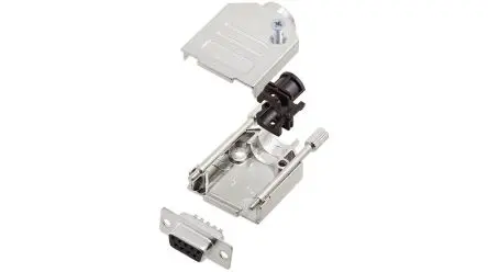 Produktfoto 1 von Encitech Connectors 6355 D-Sub-Gehäuse Eingang oben, 9-polig, Schwarz, Größe DE, aus Zink