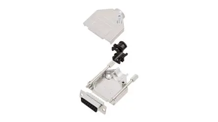 Produktfoto 1 von Encitech Connectors 6355 D-Sub-Gehäuse Eingang oben, 15-polig, Schwarz, Größe DA, aus Zink