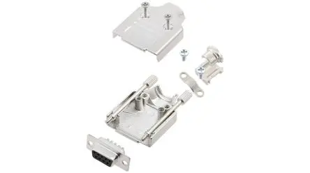 Produktfoto 1 von Encitech Connectors 6355 D-Sub-Gehäuse Eingang oben, 9-polig, Schwarz, Größe DE, aus Zink