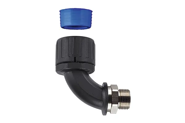 Produktfoto 1 von HellermannTyton HelaGuard Nylon 6.6 Flexible Rohrverbindung M32 34 mm Schwarz Schwarz-Finish IP69K, IP68, IP66, IP67