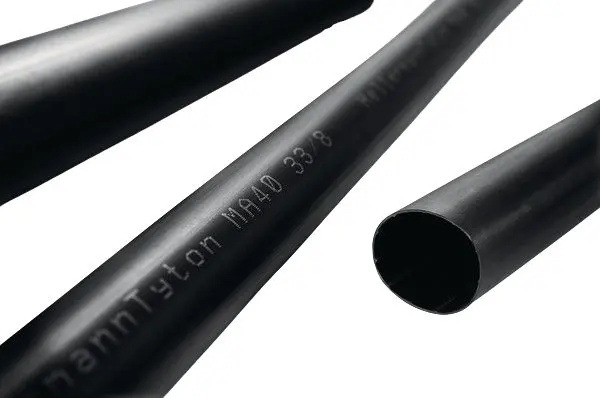 HellermannTyton MA40 Schrumpfschlauch mit Kleberückseite, Polyolefin vernetzt Schwarz, Ø 22 mm Schrumpfrate 4:1, Länge