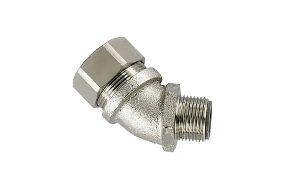 Produktfoto 1 von HellermannTyton HelaGuard Messing vernickelt Starre Rohrverbindung M50 50 mm Grau Metall-Finish IP68, IP66, IP67, IP69K