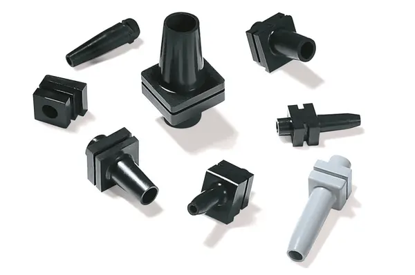 Produktfoto 1 von HellermannTyton H321 Kabeltülle 5.5 mm, Typ Kabeltülle bis Ø 6 mm Loch ø 6 mm Polyvinylchlorid Schwarz 80 °C min. 538 °C