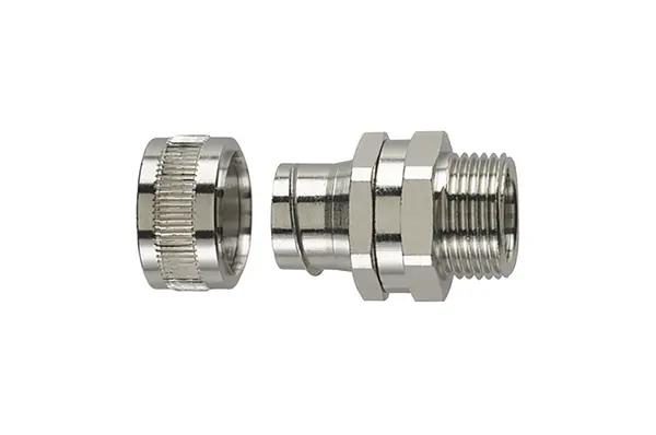Produktfoto 1 von HellermannTyton Edelstahl Starre Rohrverbindung M16 12 mm Grau Metall-Finish IP40
