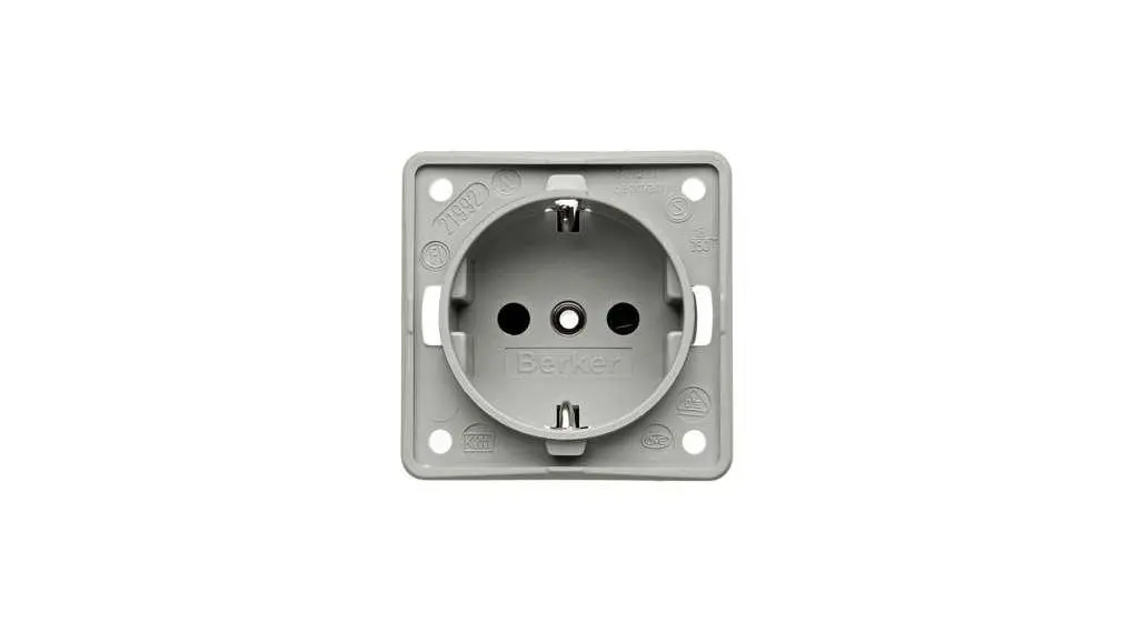 Produktfoto 1 von Berker 841 Steckdose Typ F Grau / 16 A