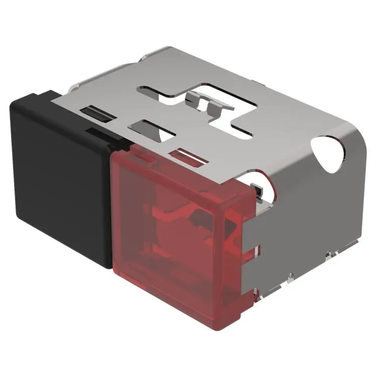 EAO Lampenlinse, Rot, Schwarz, Rechteckig, L.=38 mm