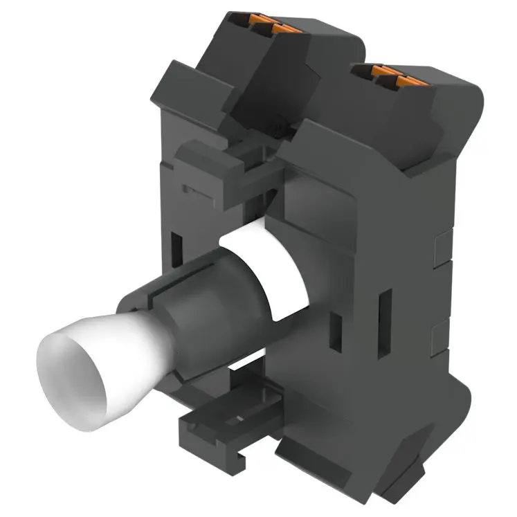 Produktfoto 1 von EAO 704.9 Drucktaster-Kontaktblock Anzeigenblock Weiß beleuchtet 24V Steckklemme