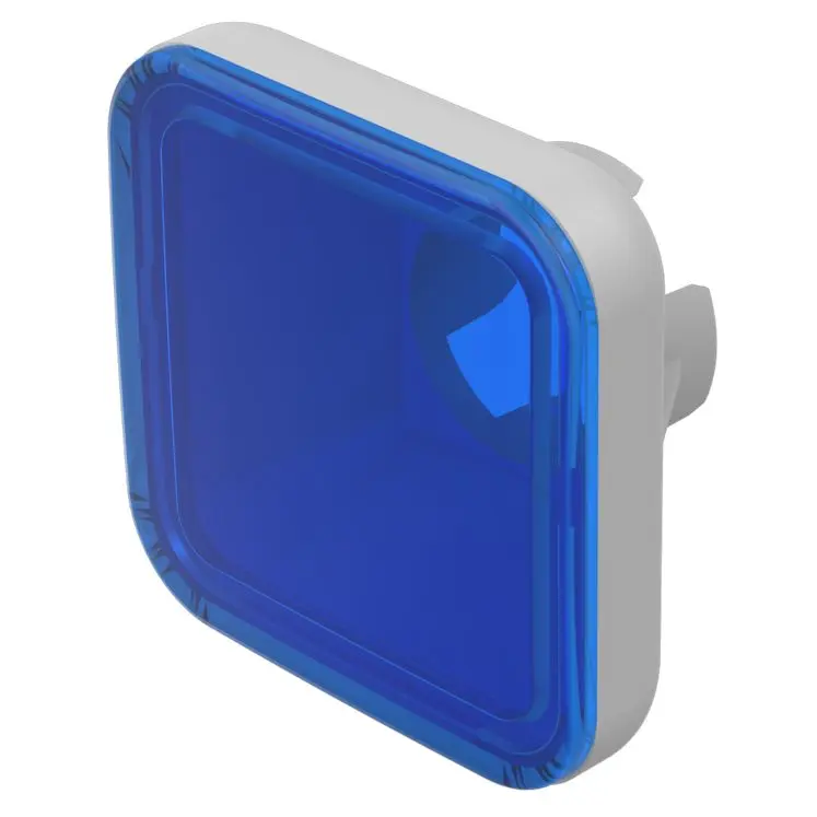 Produktfoto 1 von EAO Lampenlinse, Blau, Vierkant, L.=15.4 mm