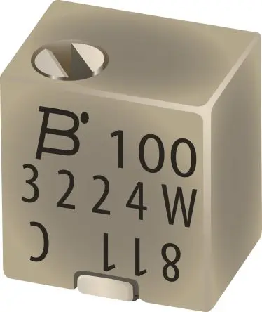 Produktfoto 1 von Bourns 3224 12-Gang Oberfläche Trimm-Potentiometer, Seitliche Einstellung, 5000 Ω, 10 %, 0.25 W, L. 4 mm