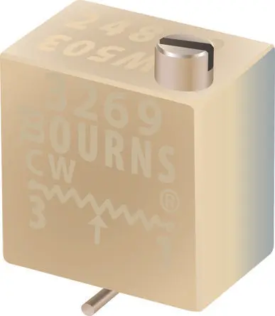 Produktfoto 1 von Bourns 3269 12-Gang Oberfläche Trimm-Potentiometer, 10000 Ω, 10 %, 0.25 W, Lötbeschichtet, L. 6.35 mm