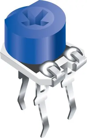 Produktfoto 1 von Bourns 3306 1-Gang Oberfläche Trimm-Potentiometer, Einstellung von oben, 50000 Ω, 25 %, 0.2 W, Lötbeschichtet, L. 7.62