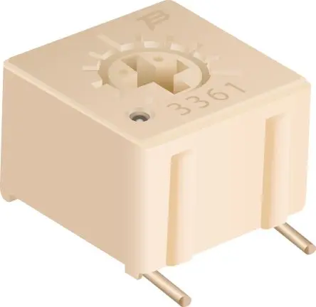 Produktfoto 1 von Bourns 3361 1-Gang Oberfläche Trimm-Potentiometer, 2000 Ω, 10 %, 0.5 W, L. 484 mm