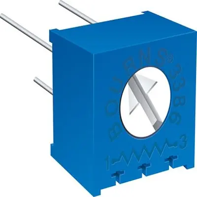Produktfoto 1 von Bourns 3386 1-Gang Oberfläche Trimm-Potentiometer, Seitliche Einstellung, 5000 Ω, 10 %, 0.5 W, Lötbeschichtet, L. 9.53