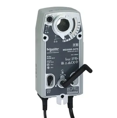 Produktfoto 1 von Schneider Electric MD20SR Drosselklappenantrieb 4 m², 2 Nm Zur Verwend. mit Lüftungsklappen Hilfsschalter integriert,