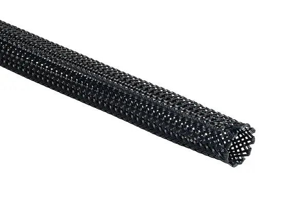 Produktfoto 1 von HellermannTyton Helagaine HEGP Kabelschlauch Schwarz Nylon 66 für Kabel-Ø 7mm bis 12mm, Länge 100m Umflochten Dehnbar
