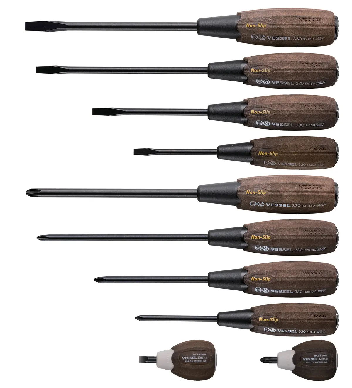 Vessel Standard-Schraubendrehersatz, 10-teilig Magnetisch