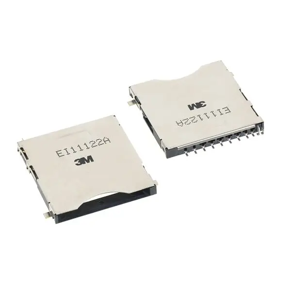 Produktfoto 1 von 3M SD SD, MultiMedia, Horizontal Steckverbinder für Speicherkarten Buchse, 9-polig / 1-reihig SMD, Push-Push