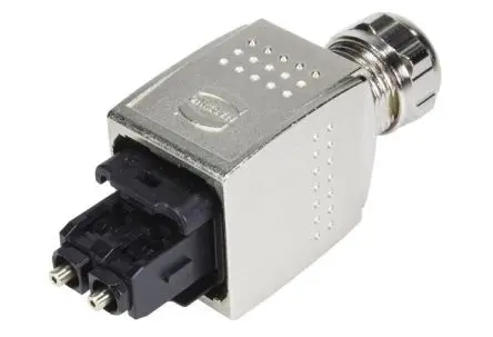 Produktfoto 1 von HARTING SCRJ-Einsatz und POF-Kontakte Han PushPull (V14) Stromversorgungssteckverbinder in robuster Ausführung, 2-polig