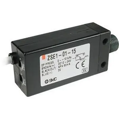 Produktfoto 1 von SMC 1-poliger Umschalter ZSE1/ISE1 Vakuum Druckschalter, 24V, -101 kPa → 0 bar