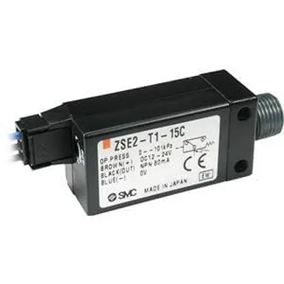 Produktfoto 1 von SMC 1-poliger Umschalter ZSE2 Vakuum Druckschalter, 24V, -101 kPa → 0 bar