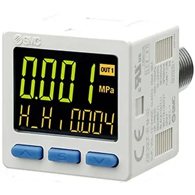 Produktfoto 1 von SMC PnP ZSE20C(F)/ZSE20CF-V Vakuum, Verbindung Druckschalter, 12 to 24 V dc, -101 kPa → 0.1 bar