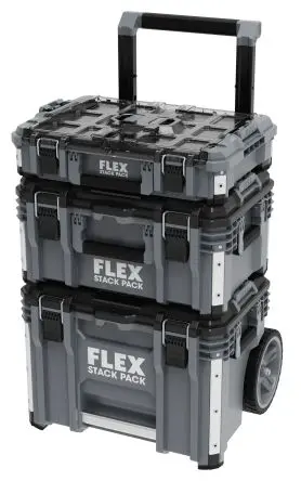 Produktfoto 1 von Flex Kunststoff, Aluminium Werkzeugkoffer Schwarz, 2 Schubladen mit Rädern
