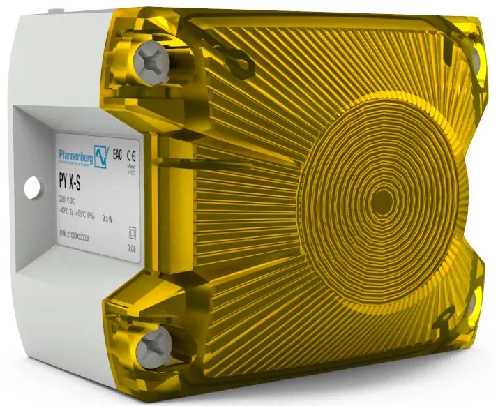 Produktfoto 1 von Pfannenberg PY L-S LED Blinklicht, Dauerlicht, Blitzlicht Signalleuchte Gelb, 12 → 48 V DC