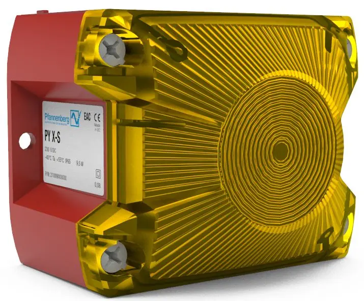 Produktfoto 1 von Pfannenberg PY L-S LED Blinklicht, Dauerlicht, Blitzlicht Signalleuchte Gelb, 115 → 230 V AC/DC, 120 V AC/DC