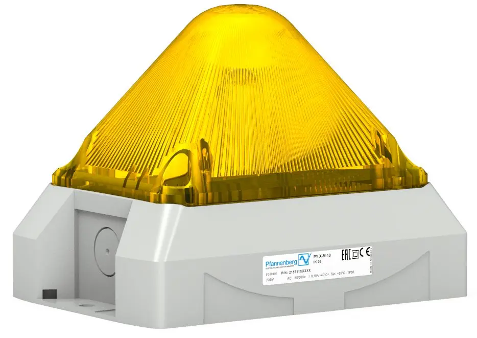 Produktfoto 1 von Pfannenberg PY L-M-M LED Blinklicht, Dauerlicht, Blitzlicht Signalleuchte Gelb, 12 → 48 V DC