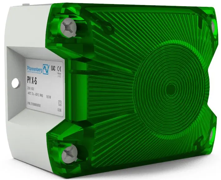 Produktfoto 1 von Pfannenberg PY L-S LED Blinklicht, Dauerlicht, Blitzlicht Signalleuchte Grün, 115 → 230 V AC/DC, 120 V AC/DC