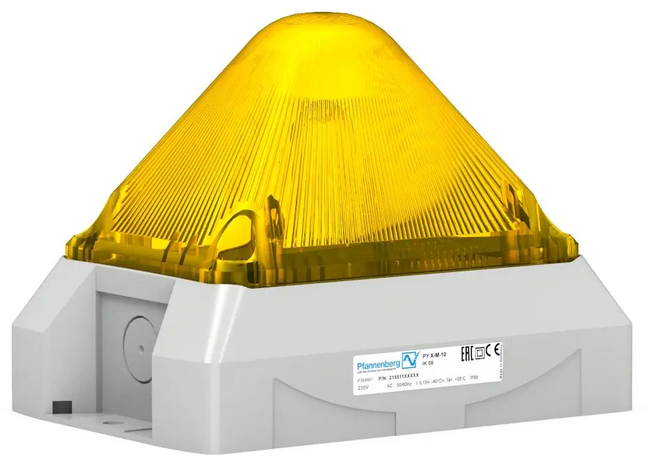 Produktfoto 1 von Pfannenberg PY L-M LED Blinklicht, Dauerlicht, Blitzlicht Signalleuchte Gelb, 24 V DC