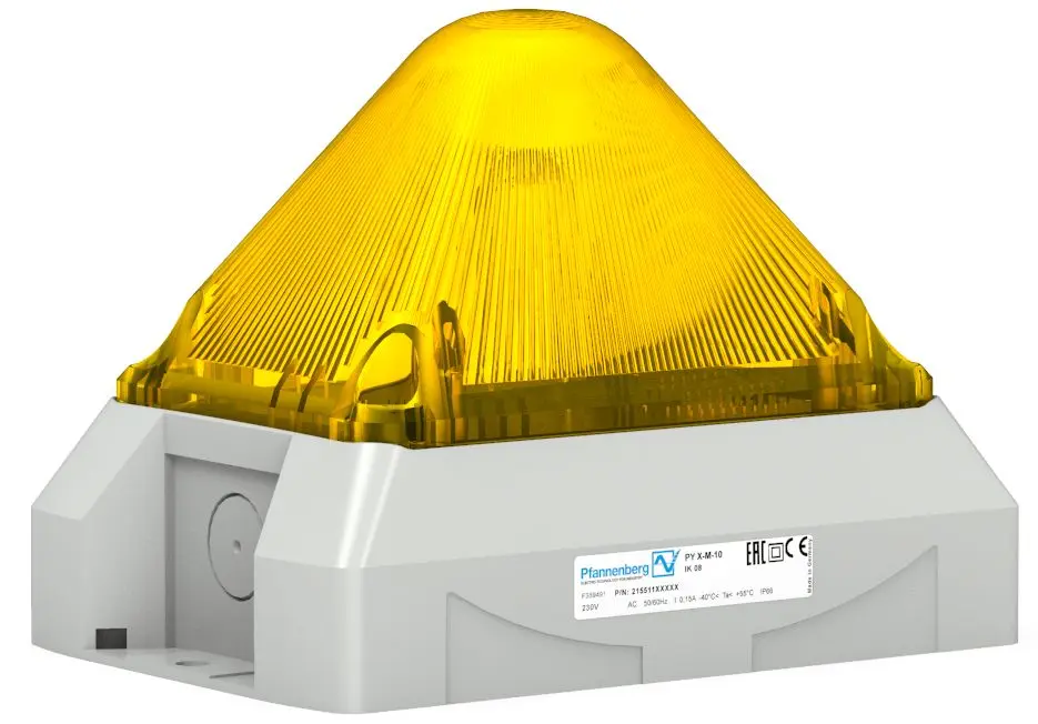 Produktfoto 1 von Pfannenberg PY L-M LED Blinklicht, Dauerlicht, Blitzlicht Signalleuchte Gelb, 12 → 48 V DC