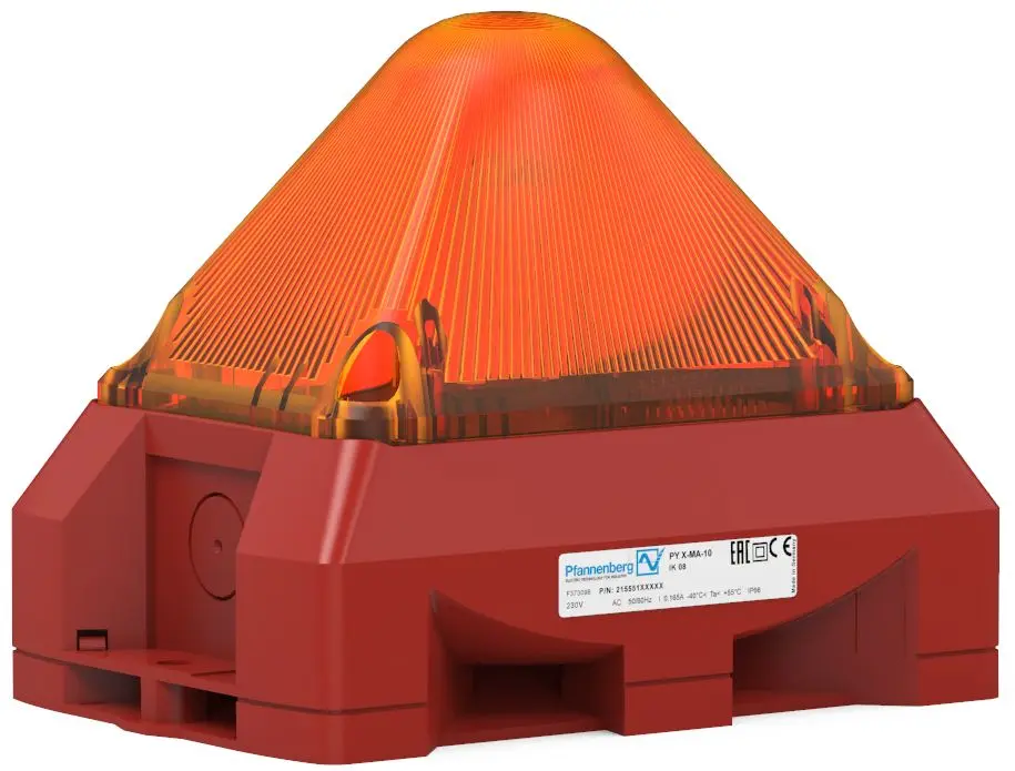 Produktfoto 1 von Pfannenberg PY X Blink-Licht Signalleuchte Orange, 12 AC/DC, 24 V AC/DC, 48/24 V AC/DC