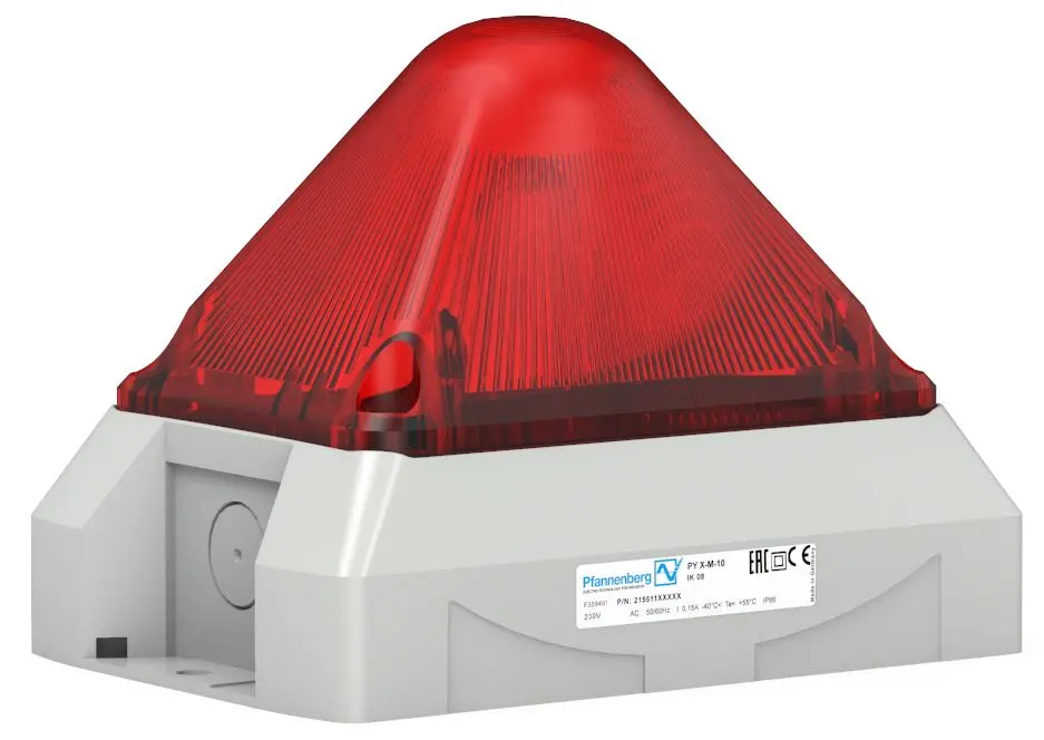Produktfoto 1 von Pfannenberg PY L-M LED Blinklicht, Dauerlicht, Blitzlicht Signalleuchte Rot, 12 → 48 V DC