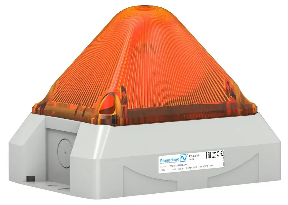 Produktfoto 1 von Pfannenberg PY L-M LED Blinklicht, Dauerlicht, Blitzlicht Signalleuchte Orange, 230 V AC
