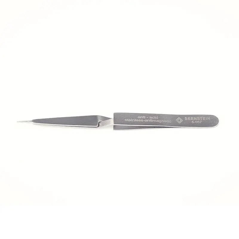 Produktfoto 1 von Bernstein 5-057 Edelstahl Pinzette, 120 mm Gerade, Spitze Sehr fein Antimagnetisch