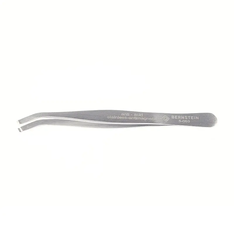 Produktfoto 1 von Bernstein 5-063 Edelstahl Pinzette, 115 mm Abgewinkelt, Spitze Winkel Antimagnetisch