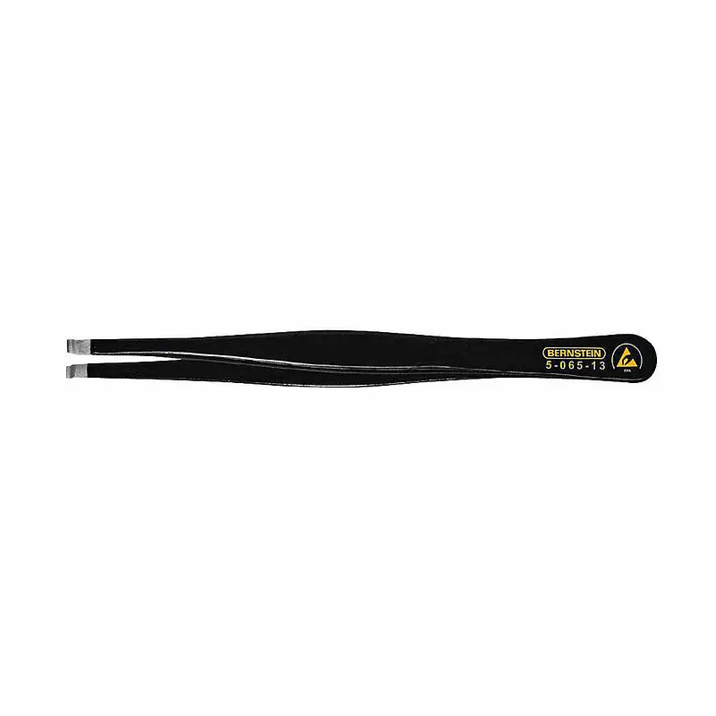 Produktfoto 1 von Bernstein 5-065-13 Edelstahl Pinzette, 120 mm Gerade, Spitze Gerade Antimagnetisch ESD-sicher