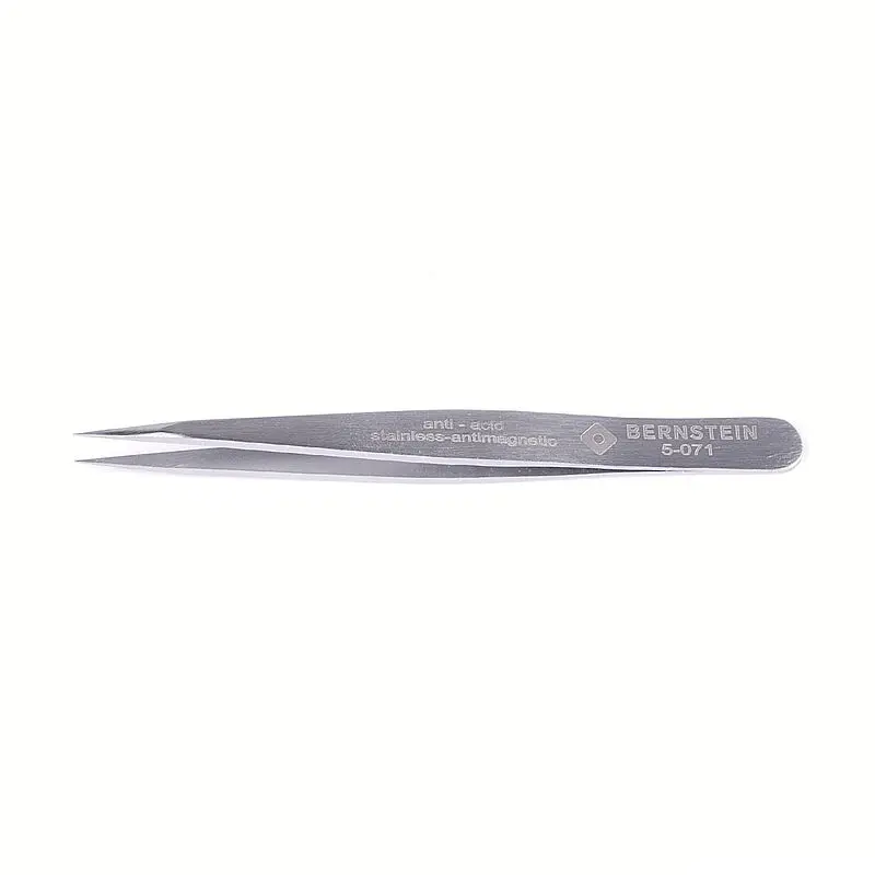 Produktfoto 1 von Bernstein 5-071 Edelstahl Pinzette, 85 mm Gerade, Spitze Kurz Antimagnetisch