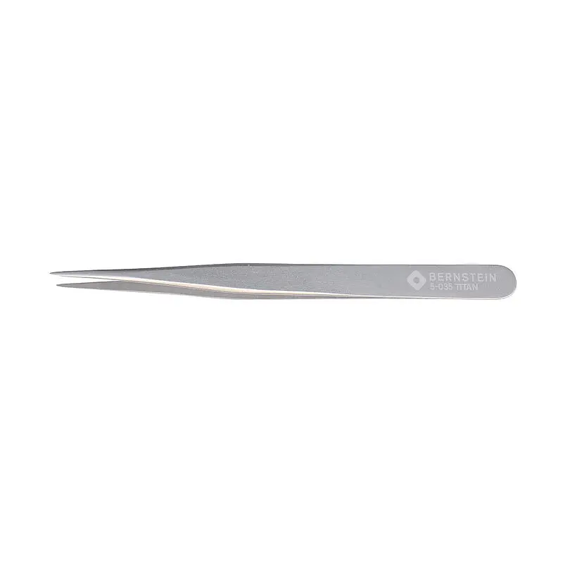 Produktfoto 1 von Bernstein 5-035 Titan Pinzette, 120 mm Gerade, Spitze Fein Antimagnetisch ESD-sicher