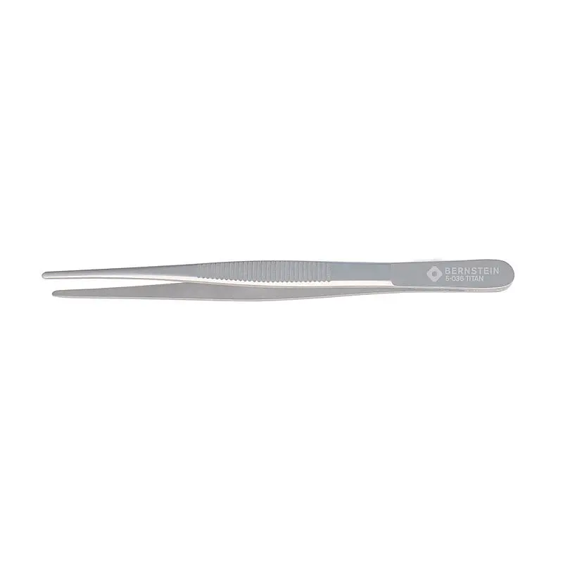 Produktfoto 1 von Bernstein 5-036 Titan Pinzette, 145 mm Gerade, Spitze Abgerundet Antimagnetisch ESD-sicher