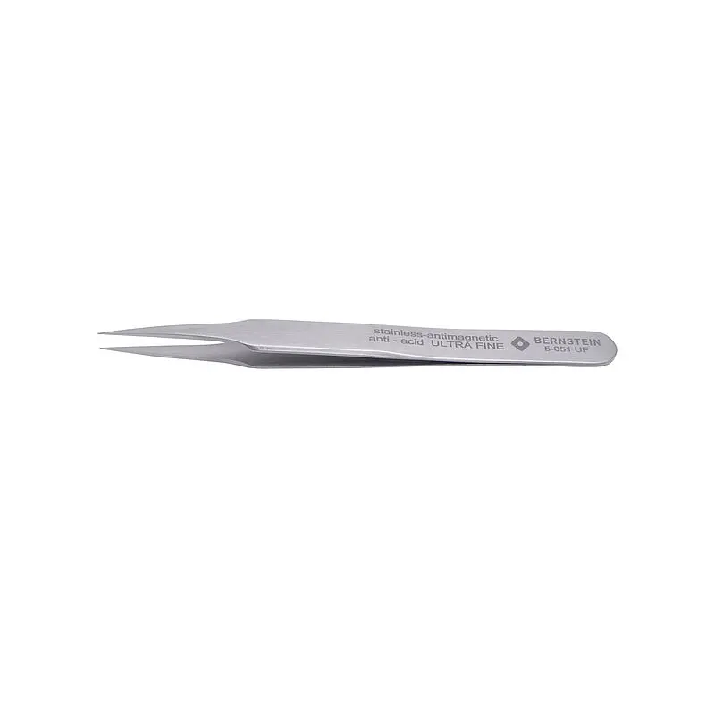 Produktfoto 1 von Bernstein 5-051-UF Edelstahl Pinzette, 120 mm Gerade, Spitze , Spitze Spitz Antimagnetisch ESD-sicher