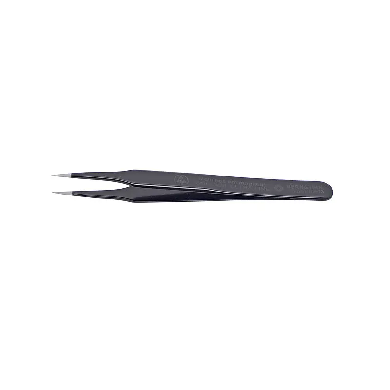 Produktfoto 1 von Bernstein 5-051-UF-13 Edelstahl Pinzette, 120 mm Gerade, Spitze , Spitze Spitz Antimagnetisch ESD-sicher