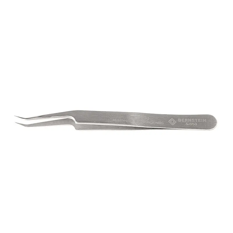Produktfoto 1 von Bernstein 5-053 Edelstahl Pinzette, 110 mm Abgewinkelt, Spitze Sehr fein Antimagnetisch