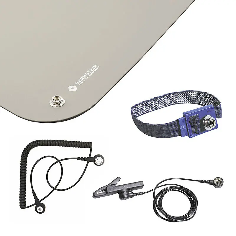 Produktfoto 1 von Bernstein ESD-Erdungszubehör Antistatisches Service-Kit Druckknopf EN 61340-5-1 konform