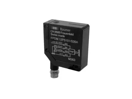 Produktfoto 1 von Baumer FPDM Rechteckig Optischer Sensor, Reflektierend, PnP Ausgang, 8-polig M4
