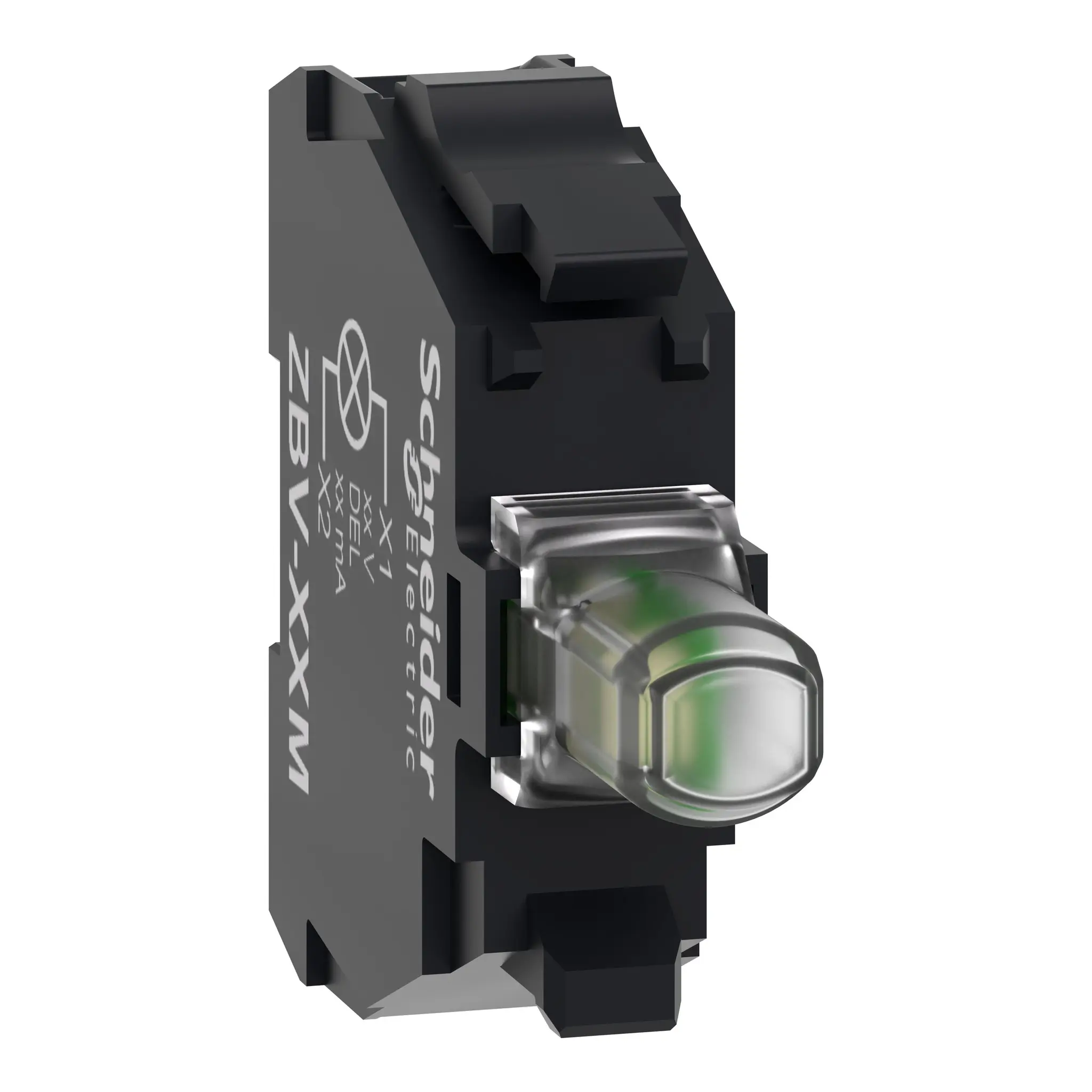 Produktfoto 1 von Schneider Electric Harmony Drucktaster-Kontaktblock Grün beleuchtet 24V für Drucktaster